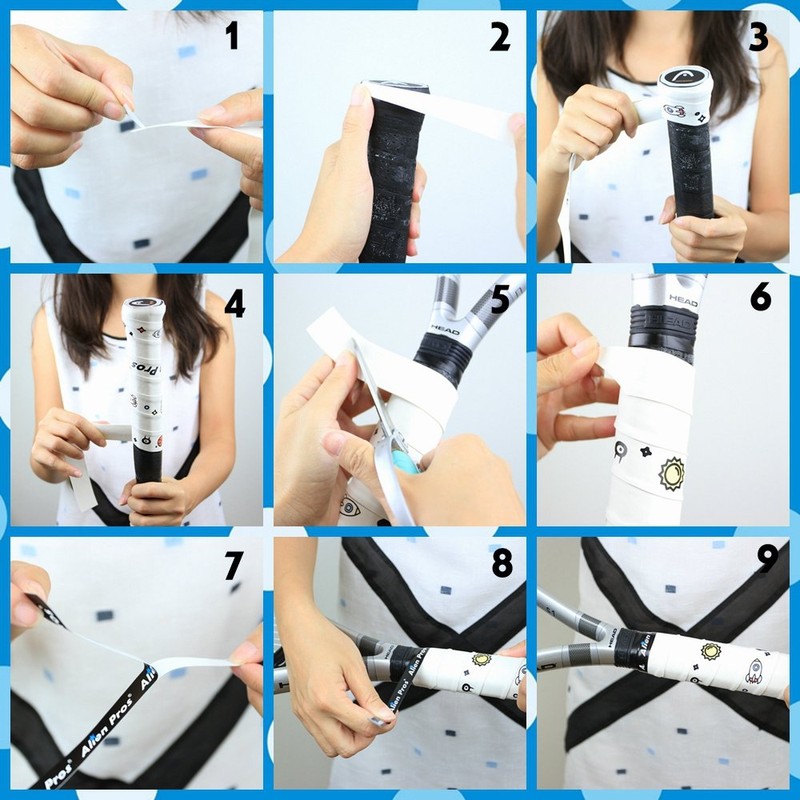 Alien Pros Tennis Racquet Grip Tape (6 Grips) - Pre-Cut,