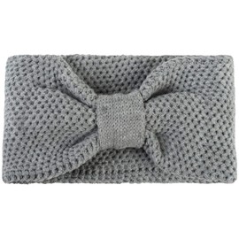 styleBREAKER Women's Knitted Headband with Knot and Pearl Knitting Pattern, Knot Design, Warm Winter Headband, Headband 04026042, Colour: Grey