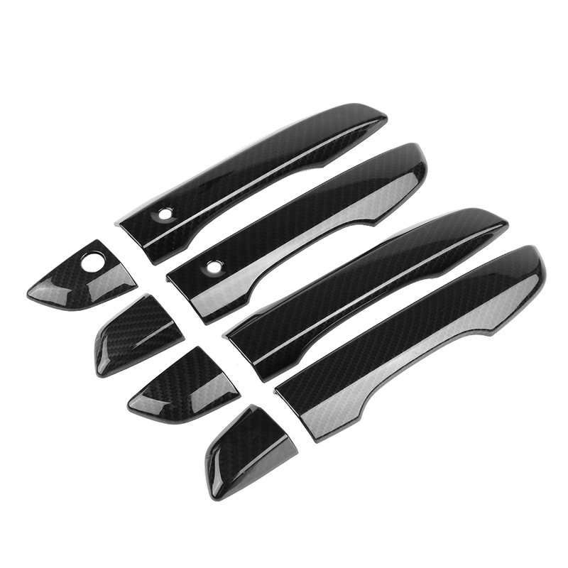 4Pcs Carbon Fiber Car Side Door Handle Frame Cover Trim