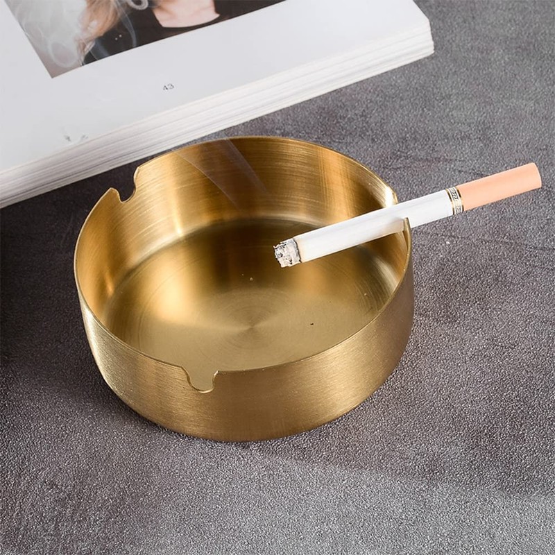 2 Pack Home Ashtray Stainless Steel Ashtray Cigar Ashtray Tabletop