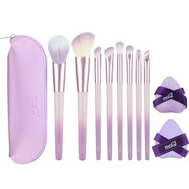 MSQ Makeup Brushes, Set of 8, Powder Puff Makeup Brush, Mocha Makeup Brush, Eye Shadow Brush, Face Brush, Plenty of Carefully Selected Fine Bristles, Convenient to Carry, Makeup Tool, Gift