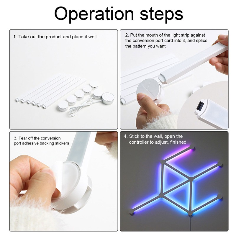 Lines Smart RGB Wall Lights with 6 Light Bars 24W