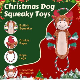 Newget Dog Toys with Squeaker, Plush Stuffed Animals Toys for Aggressive Chewers, Cute Squeak Toys for Large Medium Small Dogs, Interactive Dog Chew Toys, Durable Plush Dog Toys for Puppy Teething