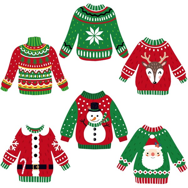 Ugly Sweater Party Decorations Ugly Christmas Cutouts Holiday Party Decor Ugly Sweater Shaped Paper DIY Cut-Outs