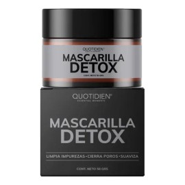 Mascarilla Facial Detox Skin Care con Carbón Activado y Arcillas Puras - Limpieza Profunda - Skincare Absorbe Grasas - Purifica - Disminuye Puntos Negros y Poros Acne - Limpieza Facial