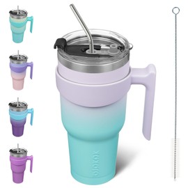 BJPKPK Tumbler With Handle 40 oz Stainless Steel Double Wall Insulated Tumbler Cups With Lid And Straw,Oasis