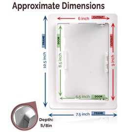 Morvat Access Panel 6x9 Inch for Drywall & Ceiling with Door, Heavy-Duty Durable ABS Plastic & Easy Install Access Box, Wall Hole Cover Plate for Plumbing & Electrical Cables & Wiring, White