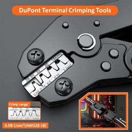 Preciva Wire Crimping Tool Connector kit, 1050Pcs JST-SM Connectors Set, AWG28-18/0.08-1mm² Ratcheting Crimper Tool for Dupont, Molex, ATX, JST Series