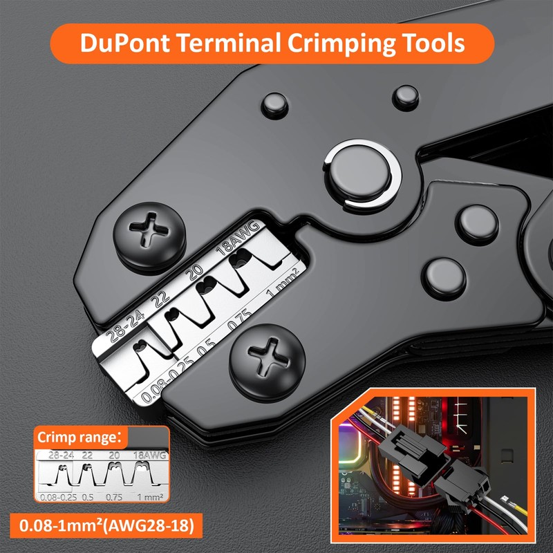 Preciva Wire Crimping Tool Connector kit, 1050Pcs JST-SM Connectors Set,