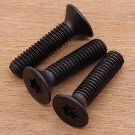 M4-0.7 x 25mm Flat Countersunk Head Torx Security Machine Screws Bolts, Black Oxide Finish, 10.9 Grade Alloy Steel, Full Thread, Pack of 50