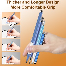 Bopomofo Stylus Pen for Touchscreen,5 PCS 2-in-1 Magnetic Stylus Pen High Sensitivity & Precision Stylus,Extended Pen Body Design,Compatible with All Touch Screens(9 Tips + 3 Magnetic Sheets)