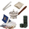 NKlaus 40620 Silver Incense Pan Set 14 Pieces with Incense