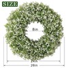 26" Large Artificial Boxwood Wreath for Front Door(White-Green)