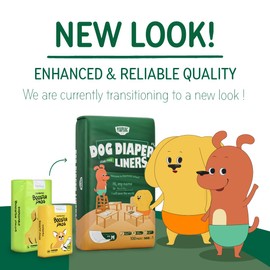 PAWPANG Disposable Dog Diaper Liners Booster Pads for Male & Female Dogs, 100ct, 4 Sizes Options, Doggie Diaper Inserts fit Most Types of Dog Diapers - Pet Belly Bands & Male Wraps (Medium (100 ct))