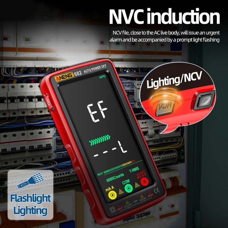ANENG 682 6000 Counts Large LCD Digital Multimeter Smart Anti-burn