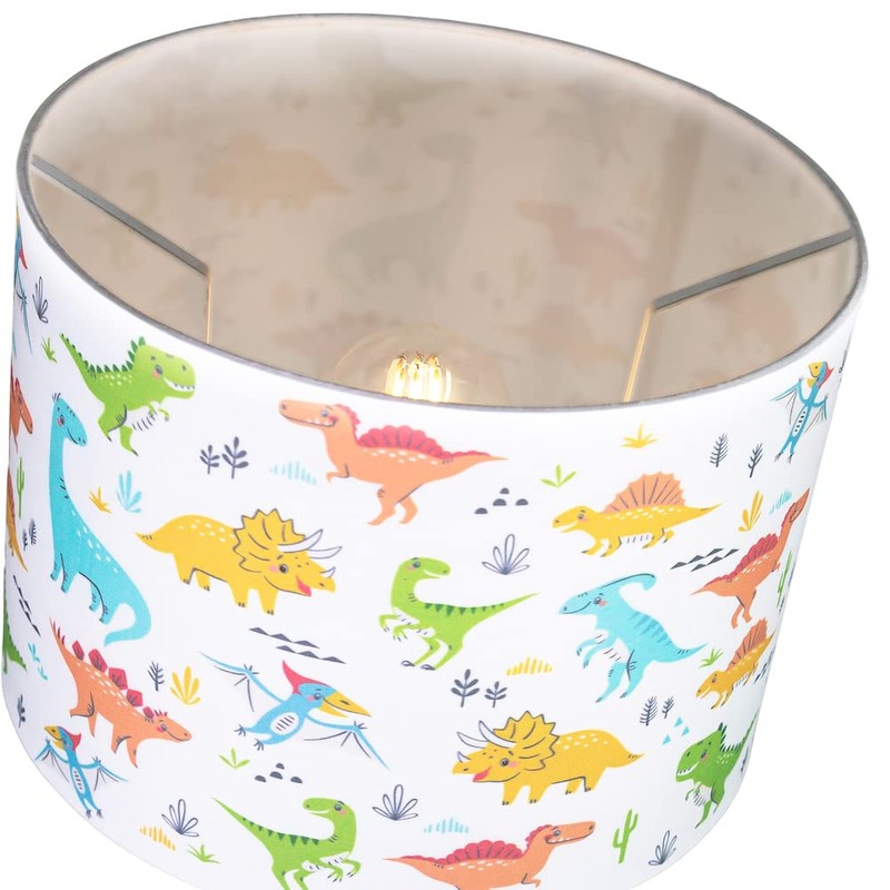 Modern and Colourful Dinosaurs Childrens Cotton Fabric Lamp or Pendant