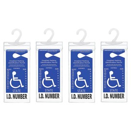 GAOLAOSY Portable Handicap Placard Holder, Transparent Disabled Permit Protector with Large Hanger, Universal Handicap Parking Sign Holder for Car Sun Visor (4PCS)
