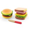 Viga Wooden Hamburger & Sandwich Set - Childrens Pretend Play