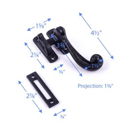 Renovators Supply Manufacturing Window Sash Lock 3.75 in. Wrought Iron Traditional Window Locks with Mounting Hardware