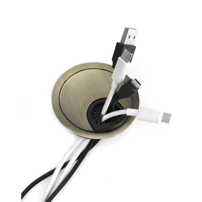 QWORK® 2 Pcs Desk Cable Grommet 60mm 2.4inch Zinc Alloy