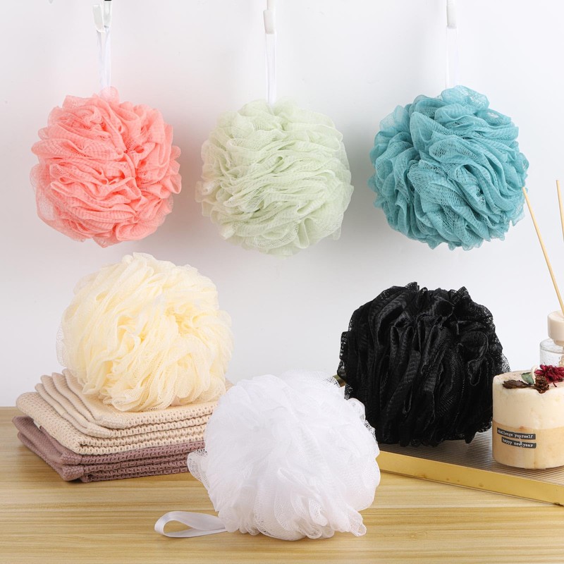 BTYMS XXL Large Loofah Bath Sponge 100g/pc, 6 Pcs Exfoliating