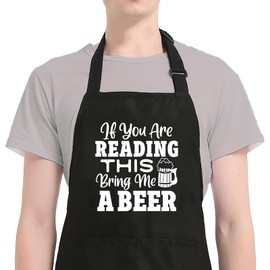 Uiycolk Funny Grill Aprons for Men, Cooking BBQ Grilling Chef Apron for Men Husband, Christmas Thanksgiving Fathers Day Birthday Gifts for Dad Grandpa