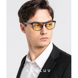 ANYLUV Gaming Glasses for Men Luxury Carbon Fiber Computor Blue Light Glasses Men Women with UV Protection Blocker