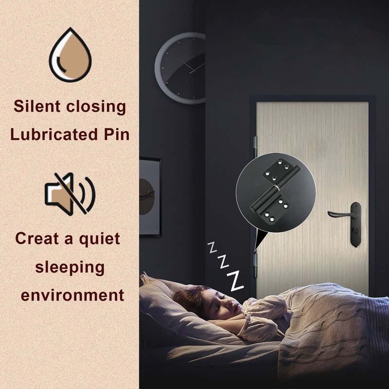 3-3/4 Inches Black Offset Door Hinges Small Flag Lift Off