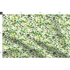 Spoonflower Fabric - Green Shamrocks Clovers Irish Shamrock Ireland Patricks Printed on Denim Fabric by The Yard - Bottomweight Apparel Home Decor Upholstery