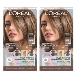 L'Oreal Paris Feria Multi-Faceted Shimmering Permanent Hair Color, B61 Downtown Brown, Hair Dye Kit, Pack of 2