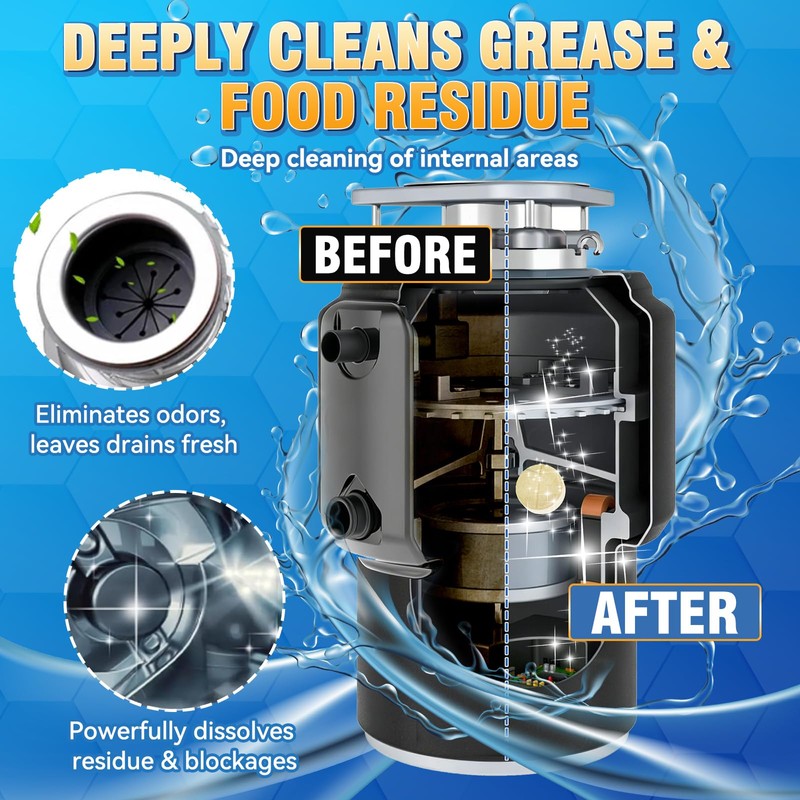 Garbage Disposal Cleaner and Deodorizer Tablets, 25 Pack Sink Cleaner
