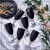 Vikko Décor Black and Silver Goblets | Large 18 Ounce