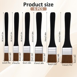 6 PCS Paint Brushes for Walls, Flat Wall Paint Brushes Set, Flat Chip Brush for Wood, Furniture, Fences, Wall Painting