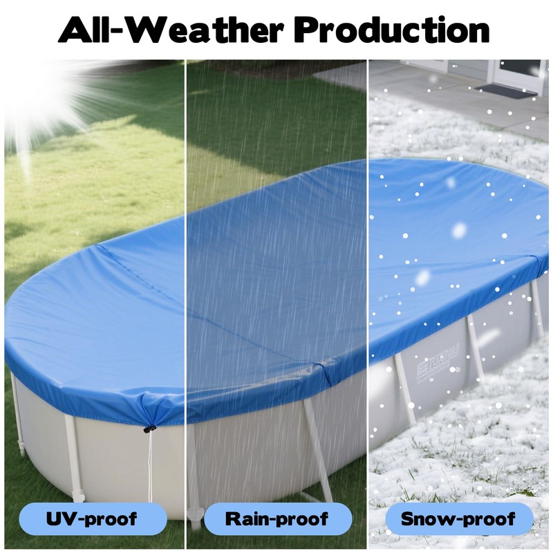 16x10 FT Oval Pool Cover for Above Ground Pools,Solar Oval