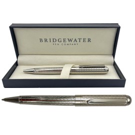 Bridgewater Pen Company Executive Ball Point Pen Collection, Boxed & Sleeved (Warwick, Nickel)