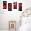 Tatuo Set of 4 Red Rose Bathroom Wall Decor Wooden