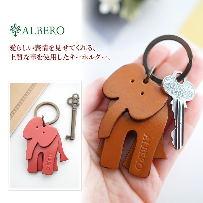 Albero AL-38 Women's Key Holder, Genuine Leather, green