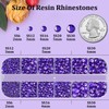 Resin Rhinestones for Crafting, 1 Box Blue Purple Flatback Crystals