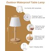 Outdoor Waterproof Table Lamp for Patio, Small Cordless Battery-Operated Lamp,