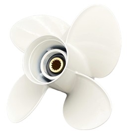 Soelidim 4 Blades Aluminum Outboard Cupped Propeller Boat Prop 4 Blades(13.4x15,13x17,12.5x19) for Yamaha T50/T60/70/75/80/90/F100/115/130HP K Series with 15 Spline Tooth (13.4X15)