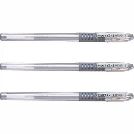 Pilot G1 Grip Ballpoint 1.0 mm Tip Gel Ballpoint Pens Set of 3 Silver