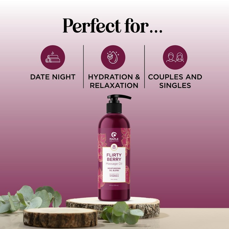Maple Holistics Luxurious Vanilla & Flirty Berry Massage Oil Set