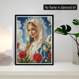 SKRYUIE 5D Goddess Diamond Painting Kits - DIY Diamond Art Kits for Adults Christ, Full Round Drill - Crystal Embroidery Cross Stitch - Craft for Wall & Office Decor - 12x16 Inch k6