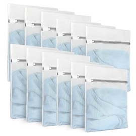 Bolsa De Lavandería, Bolsa Para Lavar Ropa Delicada 12 PCS, Laundry Bag Clasificación Hay Bolsa Lavanderia Universales, 4 Tamaños, Bolsa de Lavandería de Ropa Interior Cremallera de Gran con Capacidad