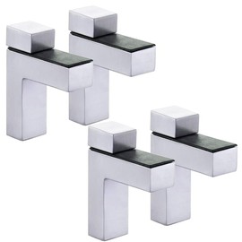 Bestgle 4 Pcs Glass Shelf Clamps Stainless Zinc Alloy Shelf Bracket Adjustable F Shape Glass Shelf Clamp Building Hardware Shelf Brackets Glass Clip Glass Shelf Clamp Wall Mount Glass Shelf Bracket