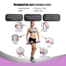 Post Liposuction Massager Stick, Purple Lymphatic Drainage Massager, Post Lipo Surgery, Quality Material, Ridges & Grooves, Post-Op Recovery, Leg Cramps, Ideal Liposuction Recovery Supplies, Luxadar
