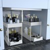 DEKAVA Cabinet, 2 Pack Under Sink Organizer, 2 Tier Sliding