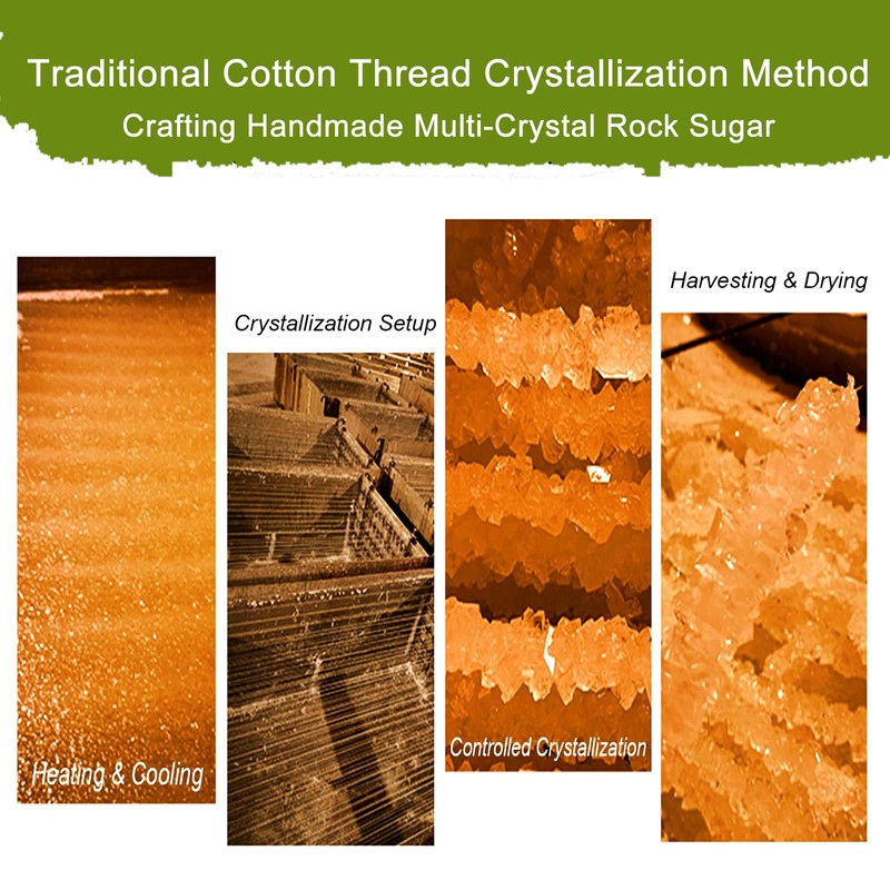 Yellow Rock Sugar Natural Amber Rock Candy Strings for Tea,