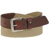HC Men's Premium Leather Belt with Fabric Insert, dark brown
