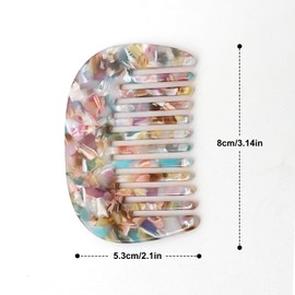 ALLY-MAGIC Mini Hair Comb Wide Tooth Multicolor Acetate Anti-Static Small Size Hair Detangler Comb Pocket Size Combs for Wet and Dry For Women Men Y6HSKCS